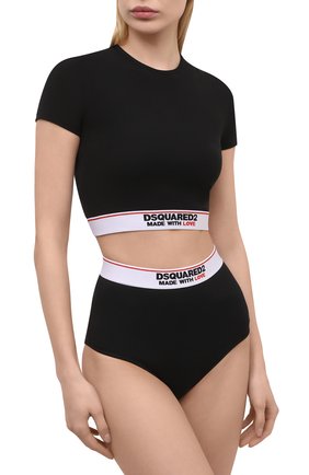Женские трусы-шорты DSQUARED2 черного цвета по цене 9205 руб., арт. D8L283470 | Фото 2 Женские трусы-шорты DSQUARED2 черного цвета, арт. D8L283470 | Фото 2