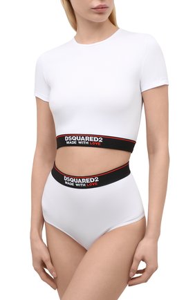 Женские трусы-шорты DSQUARED2 белого цвета по цене 9205 руб., арт. D8L283470 | Фото 2 Женские трусы-шорты DSQUARED2 белого цвета, арт. D8L283470 | Фото 2