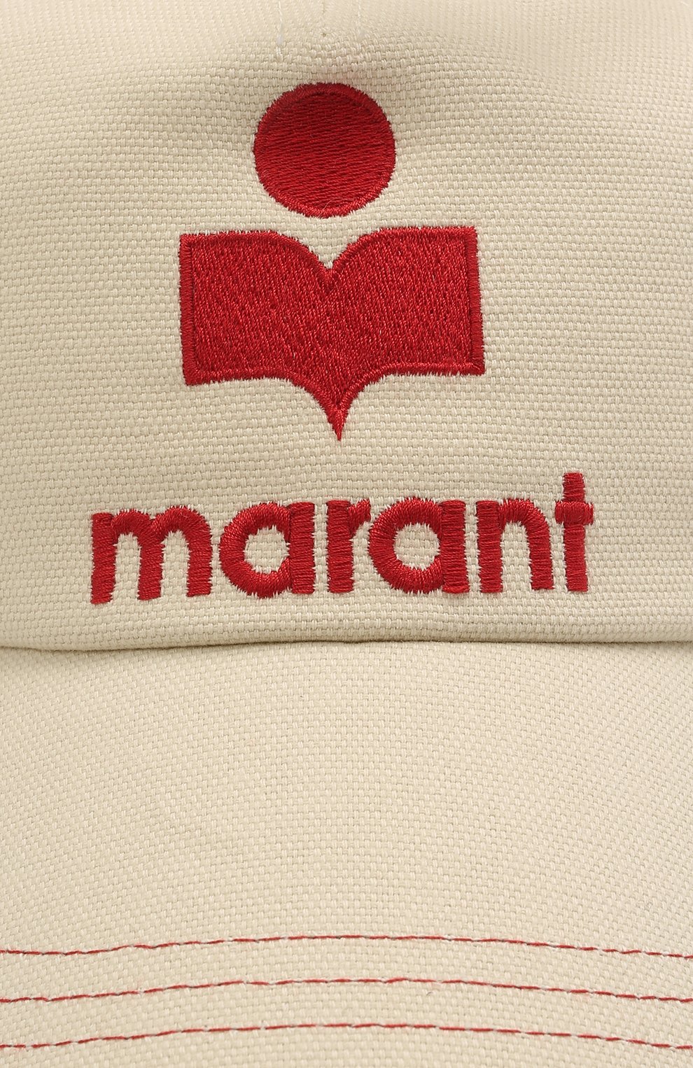 Женская хлопковая бейсболка ISABEL MARANT кремвого цвета по цене 9840 руб., арт. CQ0015-21P026A/TYR0N | Фото 3 Женская хлопковая бейсболка ISABEL MARANT кремвого цвета, арт. CQ0015-21P026A/TYR0N | Фото 3