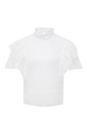 Женский хлопковый топ ISABEL MARANT ETOILE белого цвета по цене 37200 руб., арт. HT2040-21P032E/TIZAINA | Фото 1 Женский хлопковый топ ISABEL MARANT ETOILE белого цвета, арт. HT2040-21P032E/TIZAINA | Фото 1