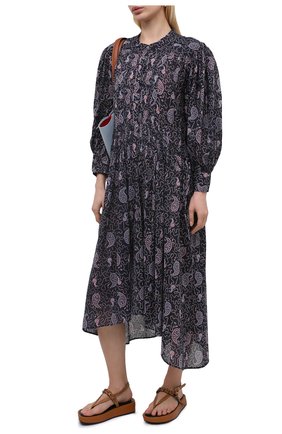 Женское хлопковое платье ISABEL MARANT ETOILE фиолетового цвета по цене 44300 руб., арт. R01876-21P031E/ARIANA | Фото 2 Женское хлопковое платье ISABEL MARANT ETOILE фиолетового цвета, арт. R01876-21P031E/ARIANA | Фото 2