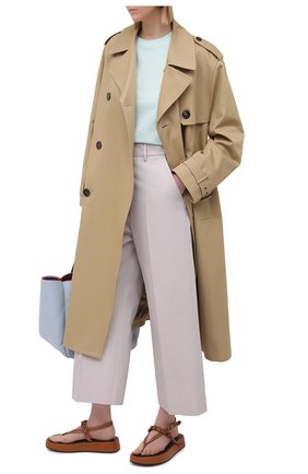 Женские хлопковые брюки MSGM серого цвета по цене 26250 руб., арт. 3041MDP06 217105 | Фото 2 Женские хлопковые брюки MSGM серого цвета, арт. 3041MDP06 217105 | Фото 2