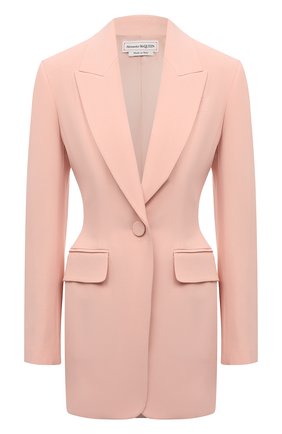 Женский жакет ALEXANDER MCQUEEN светло-розового цвета по цене 161000 руб., арт. 661255/QEAAA | Фото 1 Женский жакет ALEXANDER MCQUEEN светло-розового цвета, арт. 661255/QEAAA | Фото 1 (Женское Кросс-КТ: Жакет-одежда; Стили: Романтичный; 1-2-бортные: Однобортные; Материал внешний: Синтетический материал, Вискоза; Материал подклада: Купро; Рукава: Длинные; Длина (для топов): Удлиненные; Случай: Коктейльный)
