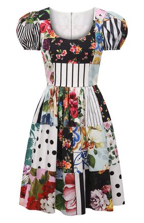 Женское хлопковое платье DOLCE & GABBANA разноцветного цвета по цене 184000 руб., арт. F6N0DT/GDX82 | Фото 1 Женское хлопковое платье DOLCE & GABBANA разноцветного цвета, арт. F6N0DT/GDX82 | Фото 1