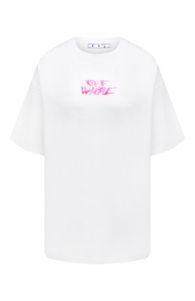 Женская хлопковая футболка OFF-WHITE белого цвета по цене 28600 руб., арт. 0WAA091S21JER001 | Фото 1 Женская хлопковая футболка OFF-WHITE белого цвета, арт. 0WAA091S21JER001 | Фото 1