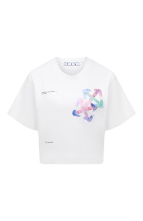 Женская хлопковая футболка OFF-WHITE белого цвета по цене 22650 руб., арт. 0WAA090S21JER001 | Фото 1 Женская хлопковая футболка OFF-WHITE белого цвета, арт. 0WAA090S21JER001 | Фото 1