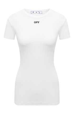 Женская хлопковая футболка OFF-WHITE белого цвета по цене 24350 руб., арт. 0WAA065S21JER001 | Фото 1 Женская хлопковая футболка OFF-WHITE белого цвета, арт. 0WAA065S21JER001 | Фото 1