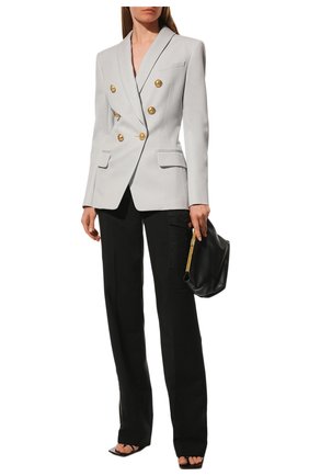 Женский шерстяной жакет BALMAIN светло-серого цвета по цене 199500 руб., арт. VF0SH020/167L | Фото 2 Женский шерстяной жакет BALMAIN светло-серого цвета, арт. VF0SH020/167L | Фото 2