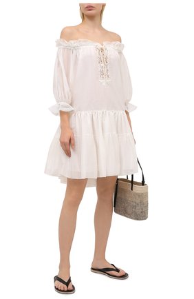 Женское хлопковое платье ERMANNO SCERVINO белого цвета по цене 71700 руб., арт. D384K305MUL | Фото 2 Женское хлопковое платье ERMANNO SCERVINO белого цвета, арт. D384K305MUL | Фото 2