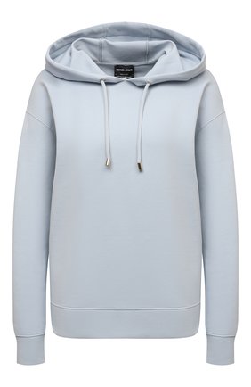 Женский хлопковое худи GIORGIO ARMANI голубого цвета по цене 89950 руб., арт. 3KAM60/AJZGZ | Фото 1 Женский хлопковое худи GIORGIO ARMANI голубого цвета, арт. 3KAM60/AJZGZ | Фото 1