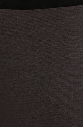 Женская юбка из шерсти и шелка VALENTINO темно-коричневого цвета, арт. VB0RA7N76BS | Фото 5 (Материал внешний: Шерсть; Стили: Гламурный; Женское Кросс-КТ: Юбка-одежда; Длина Ж (юбки, платья, шорты): Миди; Материал подклада: Вискоза)
