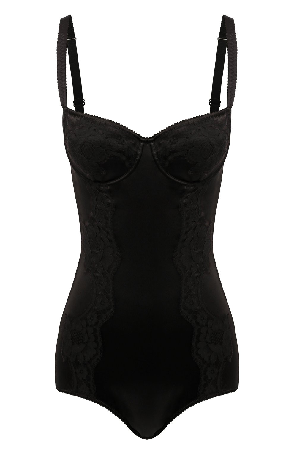 Женское шелковое боди DOLCE & GABBANA черного цвета, арт. 09A05T/FUAD8 | Фото 1