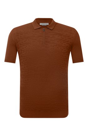 Мужское поло из шелка и хлопка CORNELIANI коричневого цвета по цене 42150 руб., арт. 87M552-1125127/00 | Фото 1 Мужское поло из шелка и хлопка CORNELIANI коричневого цвета, арт. 87M552-1125127/00 | Фото 1