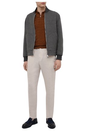 Мужское поло из шелка и хлопка CORNELIANI коричневого цвета по цене 42150 руб., арт. 87M552-1125127/00 | Фото 2 Мужское поло из шелка и хлопка CORNELIANI коричневого цвета, арт. 87M552-1125127/00 | Фото 2