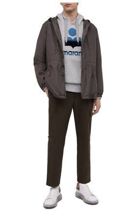 Мужской хлопковое худи ISABEL MARANT серого цвета по цене 27750 руб., арт. SW0055-21P029H/MILEY | Фото 2 Мужской хлопковое худи ISABEL MARANT серого цвета, арт. SW0055-21P029H/MILEY | Фото 2