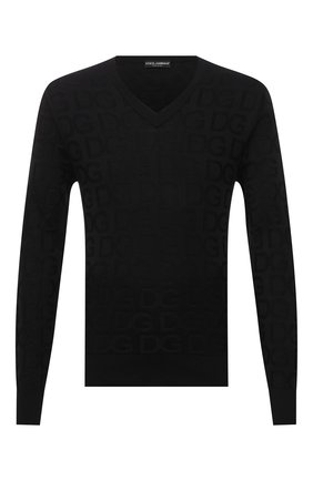 Мужской шелковый пуловер DOLCE & GABBANA черного цвета по цене 79950 руб., арт. GXE25T/JAS0L | Фото 1 Мужской шелковый пуловер DOLCE & GABBANA черного цвета, арт. GXE25T/JAS0L | Фото 1