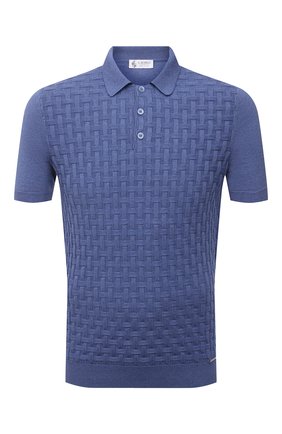 Мужское поло из шелка и хлопка IL BORGO CASHMERE синего цвета по цене 47850 руб., арт. 56-1991-01G0 | Фото 1 Мужское поло из шелка и хлопка IL BORGO CASHMERE синего цвета, арт. 56-1991-01G0 | Фото 1