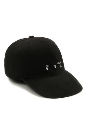 Мужской хлопковая бейсболка OFF-WHITE черного цвета по цене 20900 руб., арт. 0MLB022S21FAB001 | Фото 1 Мужской хлопковая бейсболка OFF-WHITE черного цвета, арт. 0MLB022S21FAB001 | Фото 1