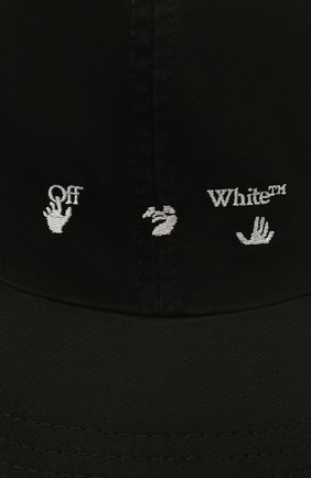 Мужской хлопковая бейсболка OFF-WHITE черного цвета по цене 20900 руб., арт. 0MLB022S21FAB001 | Фото 3 Мужской хлопковая бейсболка OFF-WHITE черного цвета, арт. 0MLB022S21FAB001 | Фото 3