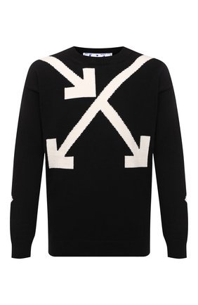 Мужской хлопковый свитер OFF-WHITE черного цвета по цене 54100 руб., арт. 0MHA036S21KNI002 | Фото 1 Мужской хлопковый свитер OFF-WHITE черного цвета, арт. 0MHA036S21KNI002 | Фото 1