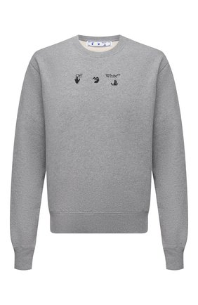Мужской хлопковый свитшот OFF-WHITE серого цвета по цене 44200 руб., арт. 0MBA025S21FLE005 | Фото 1 Мужской хлопковый свитшот OFF-WHITE серого цвета, арт. 0MBA025S21FLE005 | Фото 1