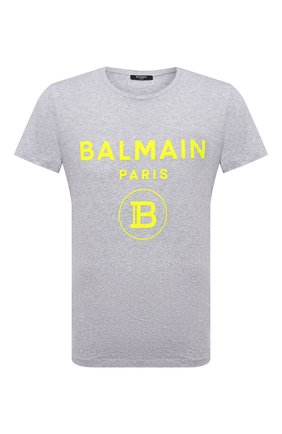 Мужская хлопковая футболка BALMAIN серого цвета по цене 32000 руб., арт. VH0EF000/B092 | Фото 1 Мужская хлопковая футболка BALMAIN серого цвета, арт. VH0EF000/B092 | Фото 1