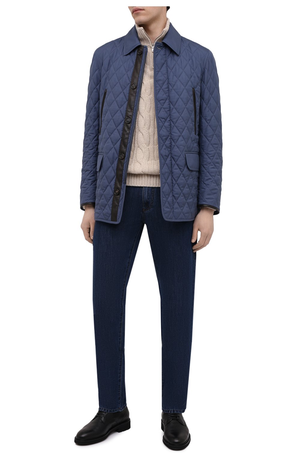 Мужская утепленная куртка BRIONI синего цвета, арт. SFN80L/P0410 | Фото 2 (Кросс-КТ: Куртка; Материал внешний: Шелк; Рукава: Длинные; Длина (верхняя одежда): До середины бедра, Короткие; Региональные ограничения белый список (Axapta Mercury): RU; Мужское Кросс-КТ: утепленные куртки; Стили: Классический; Материал подклада: Синтетический материал)