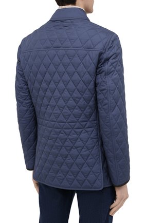 Мужская утепленная куртка BRIONI синего цвета, арт. SFN80L/P0410 | Фото 4 (Кросс-КТ: Куртка; Материал внешний: Шелк; Рукава: Длинные; Длина (верхняя одежда): До середины бедра, Короткие; Региональные ограничения белый список (Axapta Mercury): RU; Мужское Кросс-КТ: утепленные куртки; Стили: Классический; Материал подклада: Синтетический материал)