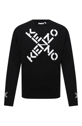 Мужская хлопковый лонгслив kenzo sport KENZO черно-белого цвета по цене 14250 руб., арт. FB55TS1534SK | Фото 1 Мужская хлопковый лонгслив kenzo sport KENZO черно-белого цвета, арт. FB55TS1534SK | Фото 1