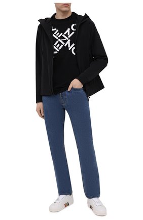 Мужская хлопковый лонгслив kenzo sport KENZO черно-белого цвета по цене 14250 руб., арт. FB55TS1534SK | Фото 2 Мужская хлопковый лонгслив kenzo sport KENZO черно-белого цвета, арт. FB55TS1534SK | Фото 2