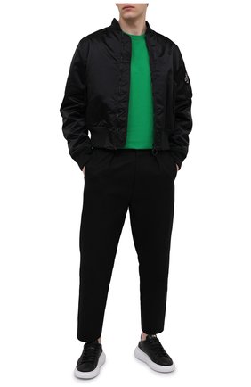 Мужская хлопковая футболка KENZO зеленого цвета, арт. FB55TS0034SA | Фото 2 (Стили: Кэжуэл; Длина (для топов): Стандартные; Рукава: Короткие; Материал внешний: Хлопок; Принт: Без принта)