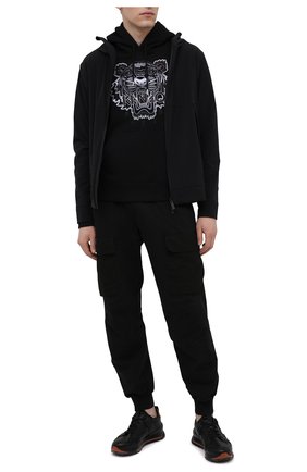 Мужской хлопковое худи KENZO черно-белого цвета по цене 34150 руб., арт. FB55SW3164XG | Фото 2 Мужской хлопковое худи KENZO черно-белого цвета, арт. FB55SW3164XG | Фото 2