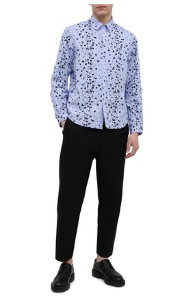 Мужская хлопковая рубашка KENZO синего цвета по цене 26900 руб., арт. FB55CH4019LT | Фото 2 Мужская хлопковая рубашка KENZO синего цвета, арт. FB55CH4019LT | Фото 2