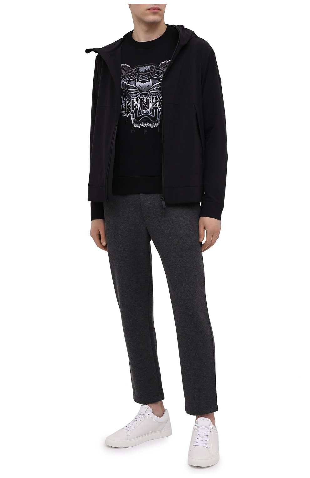 Мужские хлопковые брюки HARRIS WHARF LONDON темно-серого цвета, арт. C7015PBR | Фото 2 (Длина (брюки, джинсы): Стандартные; Случай: Повседневный; Материал внешний: Хлопок; Стили: Кэжуэл)
