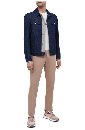Мужская джинсовая куртка KITON синего цвета, арт. UW0948MV07T92 | Фото 2 (Материал подклада: Хлопок; Материал внешний: Хлопок, Деним; Стили: Кэжуэл; Длина (верхняя одежда): Короткие; Рукава: Длинные; Кросс-КТ: Деним, Куртка; Региональные ограничения белый список (Axapta Mercury): RU)