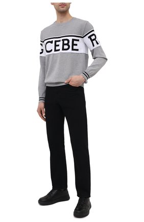 Мужской хлопковый джемпер ICEBERG серого цвета по цене 26700 руб., арт. 21E I1P0/A005/7604 | Фото 2 Мужской хлопковый джемпер ICEBERG серого цвета, арт. 21E I1P0/A005/7604 | Фото 2