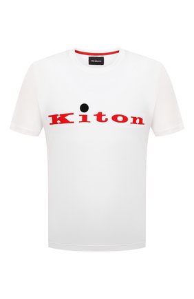 Мужская хлопковая футболка KITON белого цвета, арт. UK1164 | Фото 1 (Материал внешний: Хлопок; Длина (для топов): Стандартные; Рукава: Короткие; Стили: Кэжуэл; Принт: С принтом; Региональные ограничения белый список (Axapta Mercury): RU)