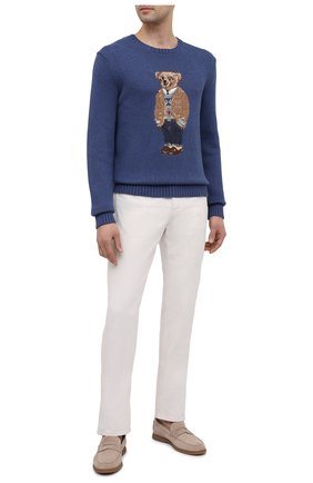 Мужской хлопковый свитер POLO RALPH LAUREN синего цвета по цене 39950 руб., арт. 710822539 | Фото 2 Мужской хлопковый свитер POLO RALPH LAUREN синего цвета, арт. 710822539 | Фото 2
