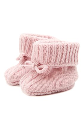 Детские кашемировые пинетки WOOL&COTTON розового цвета по цене 4830 руб., арт. KMLPA | Фото 1 Детские кашемировые пинетки WOOL&COTTON розового цвета, арт. KMLPA | Фото 1