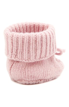 Детские кашемировые пинетки WOOL&COTTON розового цвета по цене 4830 руб., арт. KMLPA | Фото 3 Детские кашемировые пинетки WOOL&COTTON розового цвета, арт. KMLPA | Фото 3