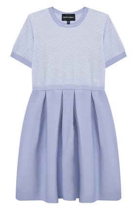 Детское платье из вискозы EMPORIO ARMANI светло-голубого цвета по цене 25650 руб., арт. 3K3A54/3M16Z | Фото 1 Детское платье из вискозы EMPORIO ARMANI светло-голубого цвета, арт. 3K3A54/3M16Z | Фото 1 (Материал внешний: Вискоза, Синтетический материал; Рукава: Короткие; Случай: Повседневный; Девочки Кросс-КТ: Платье-одежда; Ростовка одежда: 10 - 11 лет | 140 - 146см, 13 - 15 лет | 158 см, 16 лет | 164 см, 4 года | 104 см, 6 лет | 116 см, 8 лет | 128 см)