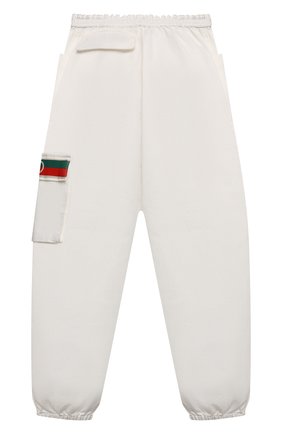 Детские хлопковые джоггеры GUCCI белого цвета по цене 38600 руб., арт. 638168/XDBJM | Фото 2 Детские хлопковые джоггеры GUCCI белого цвета, арт. 638168/XDBJM | Фото 2
