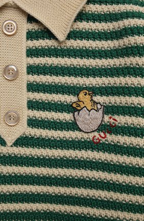Детский пуловер из шерсти и хлопка GUCCI зеленого цвета по цене 37350 руб., арт. 639462/XKBN2 | Фото 3 Детский пуловер из шерсти и хлопка GUCCI зеленого цвета, арт. 639462/XKBN2 | Фото 3