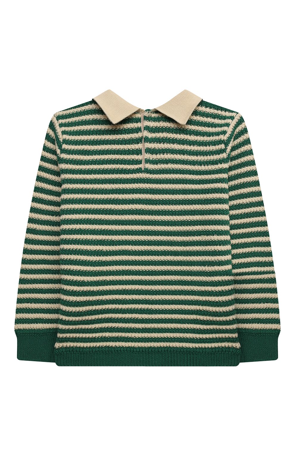Детский пуловер из шерсти и хлопка GUCCI зеленого цвета, арт. 639462/XKBN2 | Фото 2 (Кросс-КТ НВ: Пуловеры; Региональные ограничения белый список (Axapta Mercury): RU; Ростовка одежда: 24 мес | 92 см, 36 мес | 98 см)