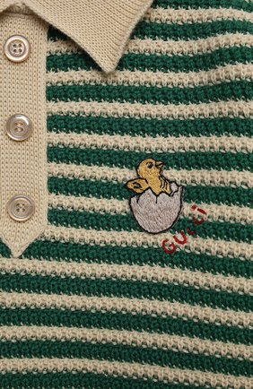Детский пуловер из шерсти и хлопка GUCCI зеленого цвета, арт. 639462/XKBN2 | Фото 3 (Кросс-КТ НВ: Пуловеры; Региональные ограничения белый список (Axapta Mercury): RU; Ростовка одежда: 24 мес | 92 см, 36 мес | 98 см)