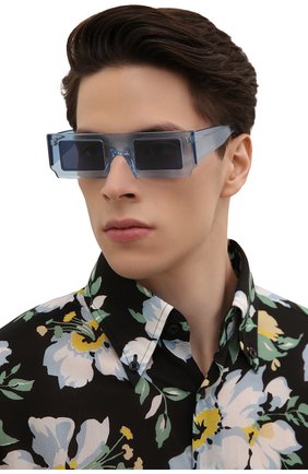 Женские солнцезащитные очки JACQUEMUS голубого цвета по цене 30900 руб., арт. LES LUNETTES S0LEIL SHADE 0F BLUE | Фото 3 Женские солнцезащитные очки JACQUEMUS голубого цвета, арт. LES LUNETTES S0LEIL SHADE 0F BLUE | Фото 3