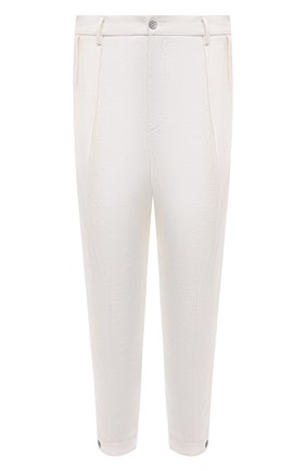 Мужские льняные брюки GIORGIO ARMANI белого цвета, арт. 1SGPP0HH/T02JV | Фото 1 (Длина (брюки, джинсы): Стандартные; Материал внешний: Лен; Случай: Повседневный; Стили: Кэжуэл)