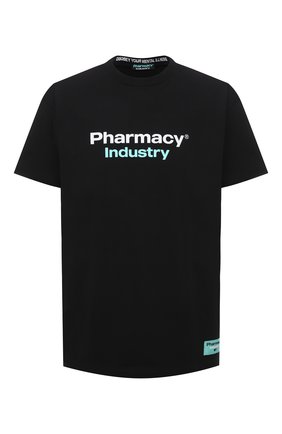 Мужская хлопковая футболка PHARMACY INDUSTRY черного цвета по цене 9850 руб., арт. PHM235 | Фото 1 Мужская хлопковая футболка PHARMACY INDUSTRY черного цвета, арт. PHM235 | Фото 1