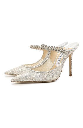 Женские текстильные мюли bing 100 JIMMY CHOO серебряного цвета по цене 89950 руб., арт. BING 100/BZZ | Фото 1 Женские текстильные мюли bing 100 JIMMY CHOO серебряного цвета, арт. BING 100/BZZ | Фото 1