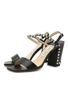 Женские кожаные босоножки aadra 85 JIMMY CHOO черного цвета по цене 59950 руб., арт. AADRA 85/NXD | Фото 1 Женские кожаные босоножки aadra 85 JIMMY CHOO черного цвета, арт. AADRA 85/NXD | Фото 1